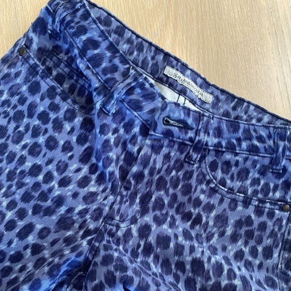 SCANLAN THEODORE Ocelot Purple  Leopard Print Skinny Jeans RRP$280 - Picture 7 of 10